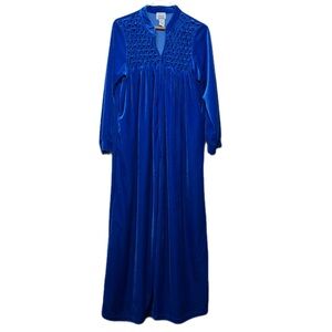 Only Necessities Cobalt Blue Velour Robe